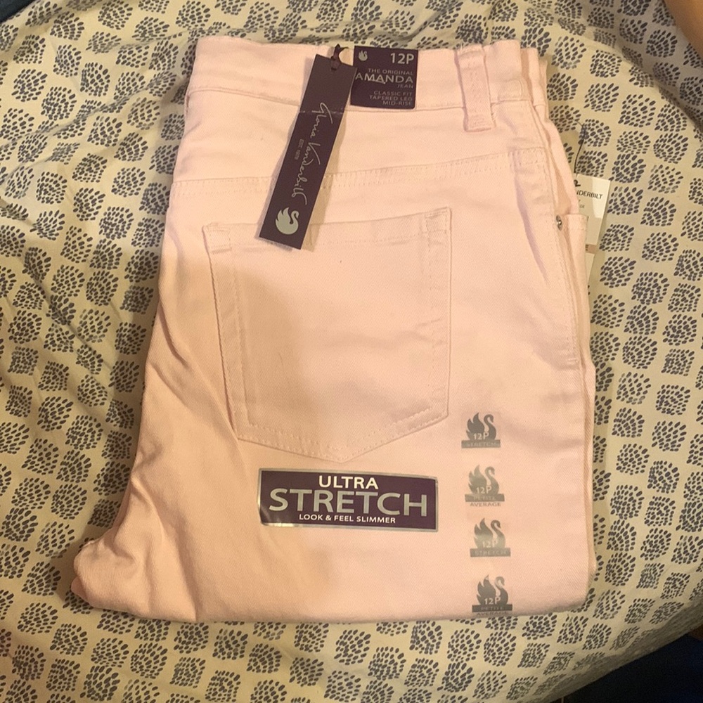 Gloria Vanderbilt Amanda pink nwt Jeans Size 12p